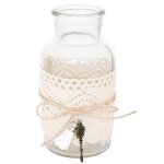 Grand pot en verre avec dco et tissu 16cm