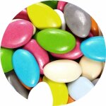 Grande boite 1kg de dragées chocolat extra 58% - multicolores brillantes Grande boite 1kg de dragées chocolat extra 58% - multicolores brillantes
