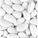 Grande boite 1kg de drages longuettes (amande), blanc brillant