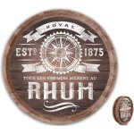 Grande déco murale tonneau rhum en bois 7, 5 x Ø 40cm Grande déco murale tonneau rhum en bois 7, 5 x Ø 40cm