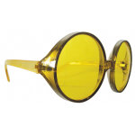 Grandes lunettes hippie jaunes