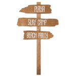 Grandes pancartes playa surf camp beach party en bois 70cm