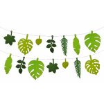 Guirlande de feuilles tropicales vertes en carton 3, 5m Guirlande de feuilles tropicales vertes en carton 3, 5m