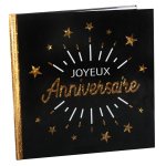 Livre d'or joyeux anniversaire étincelant, noir / or Livre d'or joyeux anniversaire étincelant, noir / or