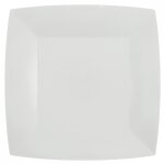 Lot de 10 assiettes carres carton compostables 23x23cm, blanc