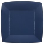Lot de 10 assiettes carres carton compostables 23x23cm, bleu roy
