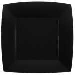 Lot de 10 assiettes carrées carton compostables 23x23cm, noir Lot de 10 assiettes carrées carton compostables 23x23cm, noir