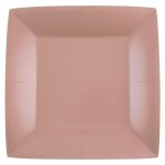 Lot de 10 assiettes carrées carton compostables 23x23cm, rose gold Lot de 10 assiettes carrées carton compostables 23x23cm, rose gold