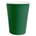 Lot de 10 gobelets carton 25cl unis, vert fonc�