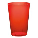 Lot de 10 gobelets plastique rigide 23cl, translucide rouge