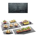 Lot de 10 grandes assiettes ardoise pvc 30 x 15, 8cm (big)