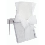 Lot 10 housses de chaise avec noeud en intiss�, blanc