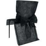 Santex 2931 - 11, lot 10 housses de chaise avec noeud en intiss, en noir