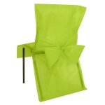Lot 10 housses de chaise avec noeud en intiss�, vert