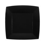 Lot de 10 petites assiettes carrées carton compostables 18x18cm, noir Lot de 10 petites assiettes carrées carton compostables 18x18cm, noir