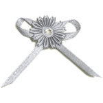 Lot de 12 noeuds diamant fleur autocollants, gris
