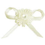Lot de 12 noeuds diamant fleur autocollants, ivoire