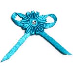 Lot de 12 noeuds diamant fleur autocollants, turquoise