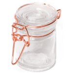 Lot de 12 pots à confiture en verre 6cm (fermeture métallique rose gold) Lot de 12 pots à confiture en verre 6cm (fermeture métallique rose gold)