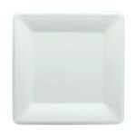 Lot de 25 petites assiettes 100% biodgradables compostables carres blanches 16cm