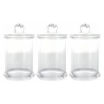 Lot de 3 bonbonni�res 6cm, plexi transparent