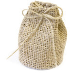 Lot de 4 ballotins sacs marins en toile jute, naturel