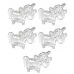 Lot de 5 ballotins licorne 7, 5cm plexi, transparent Lot de 5 ballotins licorne 7, 5cm plexi, transparent