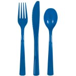 M�nag�re 18 pi�ces couverts plastique bleu roy