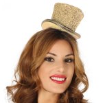 Mini - chapeau haut de forme femme, or brillant
