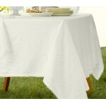 Nappe crpe tissu rectangle 150x250cm, blanc naturel