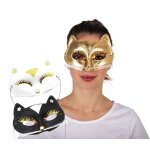 P'tit clown re10020 - loup tissu chat fantaisie avec moustache (x1) P'tit clown re10020 - loup tissu chat fantaisie avec moustache (x1)