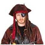 P'tit clown re10211, chapeau adulte de pirate avec dreadlocks