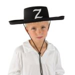 P'tit clown re10600 - chapeau feutre bandit masqu� noir, enfant