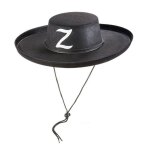 P'tit clown re10602 - chapeau feutre bandit masqu� adulte, noir