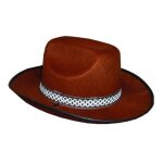 P'tit clown re11135 - chapeau feutre cowboy adulte, marron