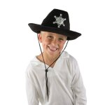 P'tit clown re11236 - chapeau feutre shrif enfant, noir
