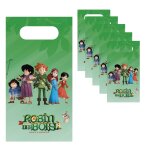 P'tit clown re14066 - sachet 6 sacs anniversaire robin des bois 13x24 cm
