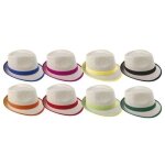 P'tit clown re14627 - chapeau adulte borsalino avec ruban color
