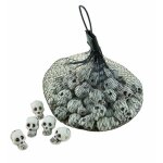 P'tit clown re15960 - filet de 50 mini crânes en plastique P'tit clown re15960 - filet de 50 mini crânes en plastique