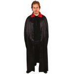 P'tit clown re16204 - cape tissu polyester satin� noire avec col rouge 140cm, adulte