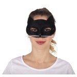 P'tit clown re17003 - loup tissu fourrure chat avec moustaches, noir P'tit clown re17003 - loup tissu fourrure chat avec moustaches, noir