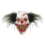 P'tit clown re17371, masque adulte clown squelette avec cheveux noirs, en mousse
