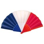 P'tit clown re18120, eventail en tissu supporter france bleu blanc rouge