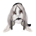 P'tit clown re19473, masque adulte poupe horreur avec cheveux