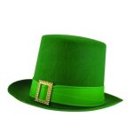 P'tit clown re20042 - chapeau feutre rigide haut de forme st patrick adulte, vert