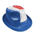 P'tit clown re20199, chapeau borsalino tissu sequins tricolore