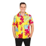 P'tit clown re21105 - chemise hawa�enne fleurs, taille adulte l / xl
