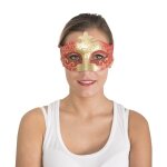 P'tit clown re22024 - loup v�nitien plastique, or et rouge