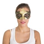 P'tit clown re22025 - loup v�nitien plastique, or et noir