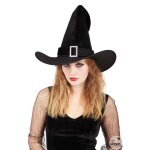 P'tit clown re22172 - chapeau de sorcire adulte velours noir